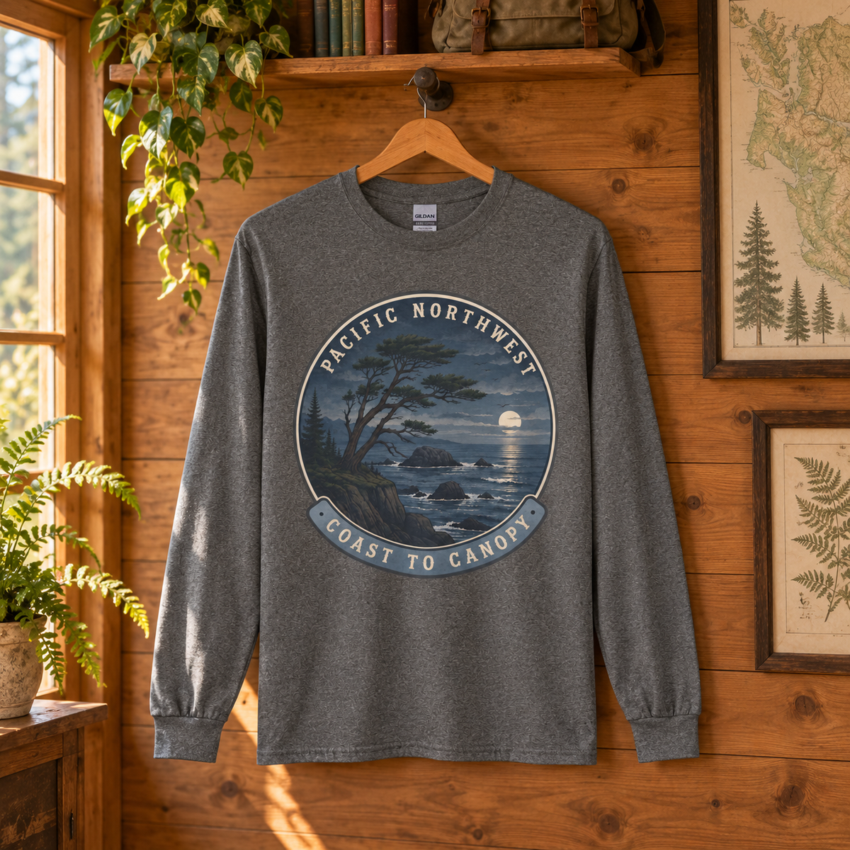 Pacific Northwest Coast to Canopy Long Sleeve T-Shirt