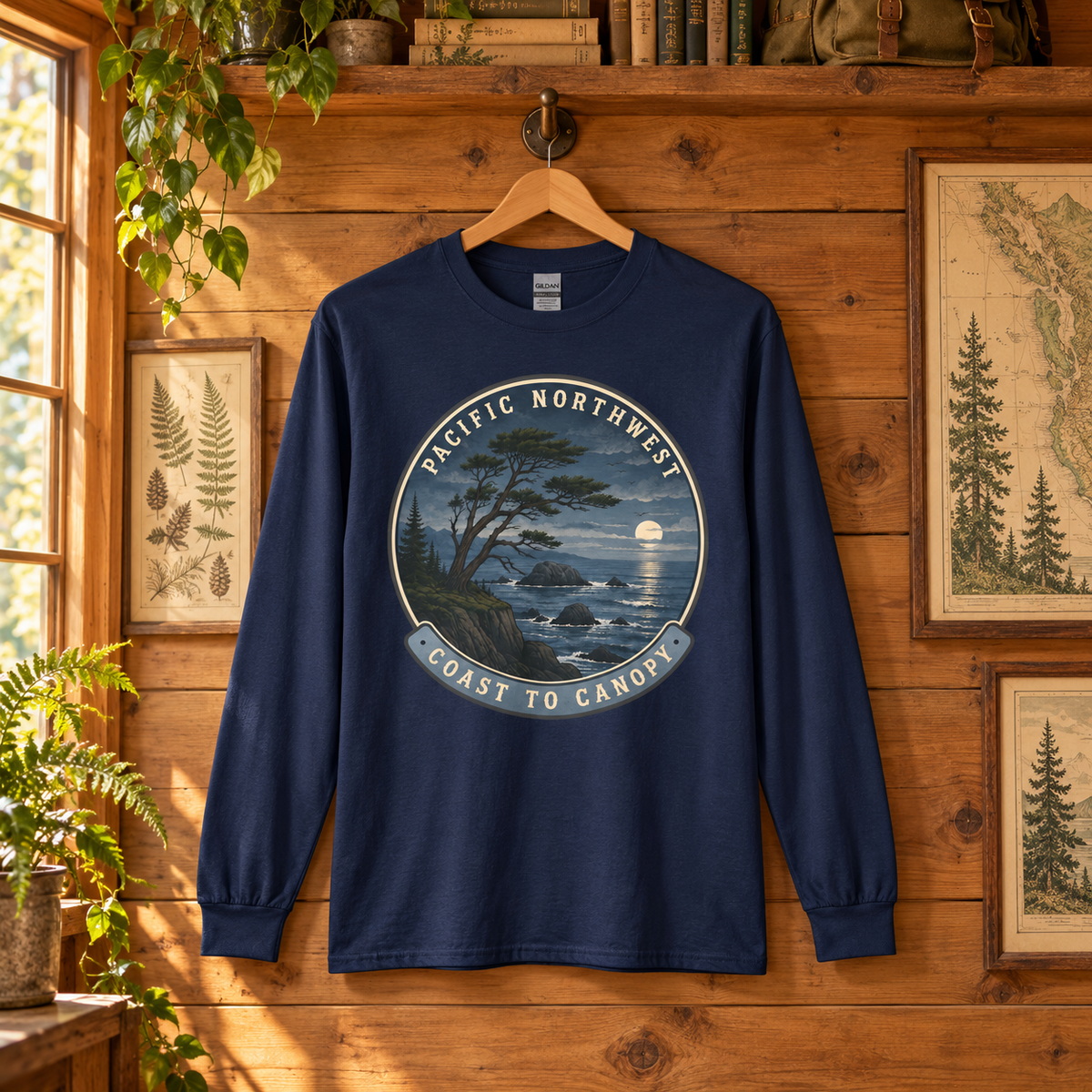 Pacific Northwest Coast to Canopy Long Sleeve T-Shirt