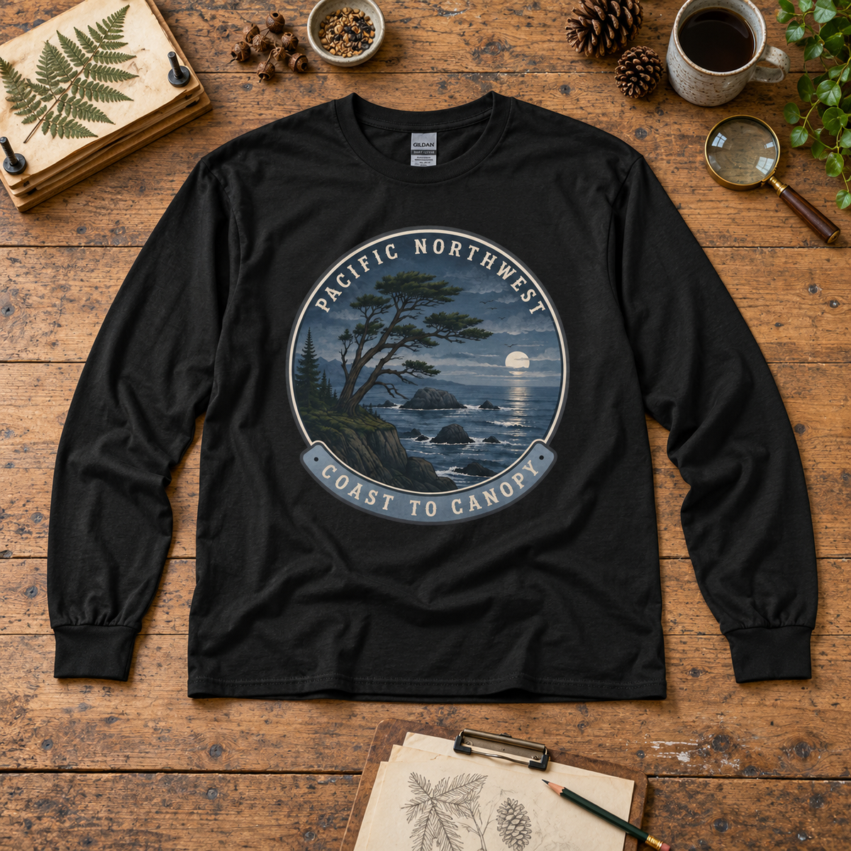 Pacific Northwest Coast to Canopy Long Sleeve T-Shirt