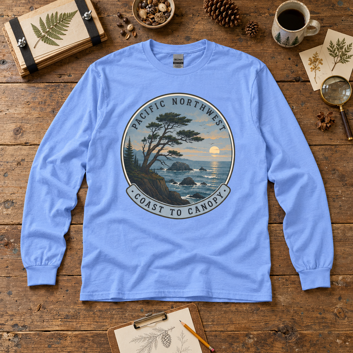 Pacific Northwest Coast to Canopy Long Sleeve T-Shirt