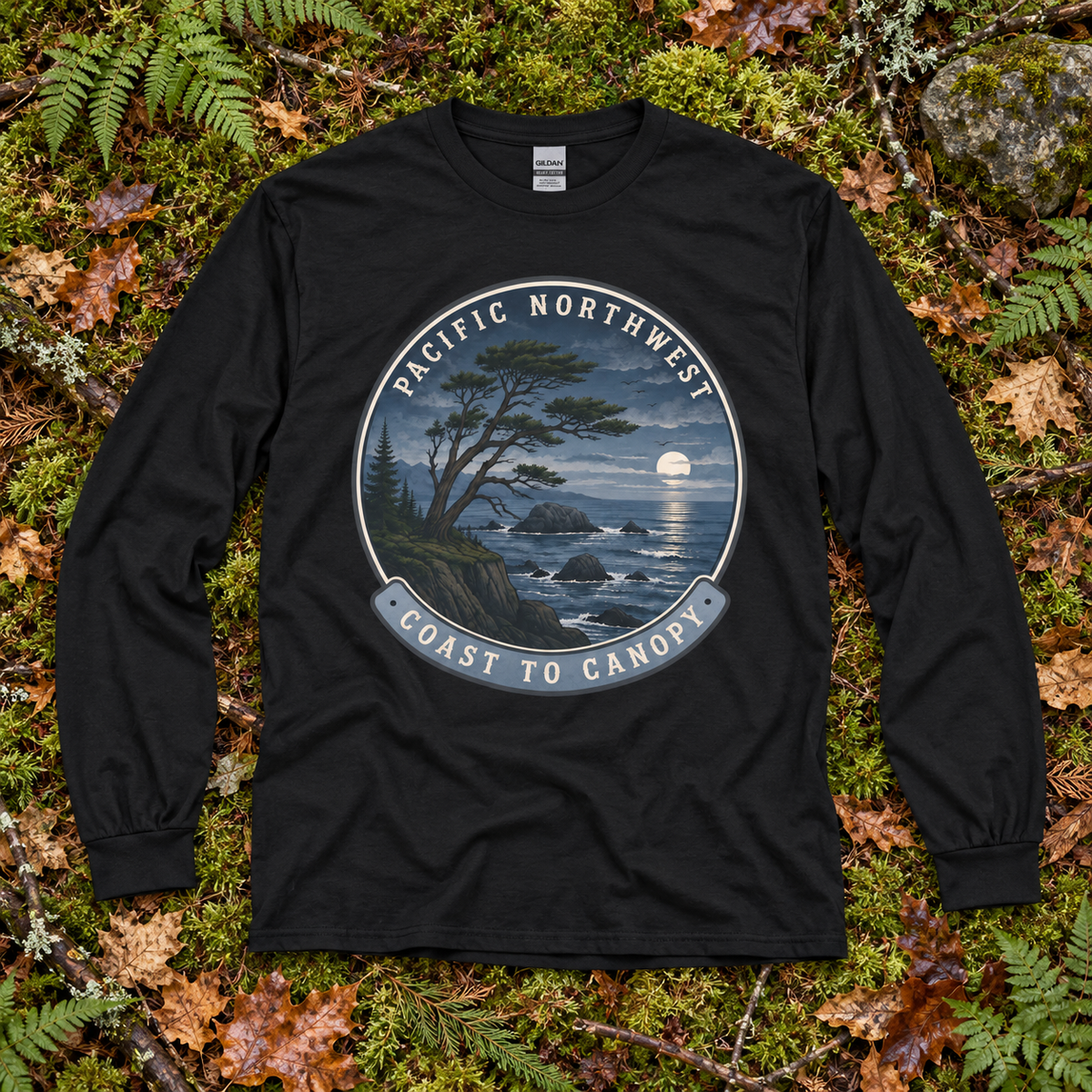 Pacific Northwest Coast to Canopy Long Sleeve T-Shirt