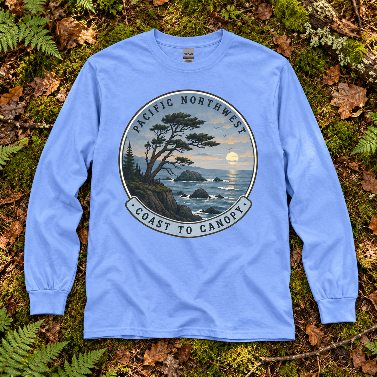 Pacific Northwest Coast to Canopy Long Sleeve T-Shirt