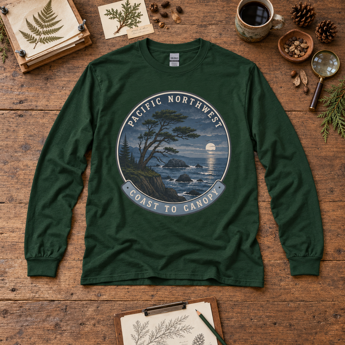 Pacific Northwest Coast to Canopy Long Sleeve T-Shirt