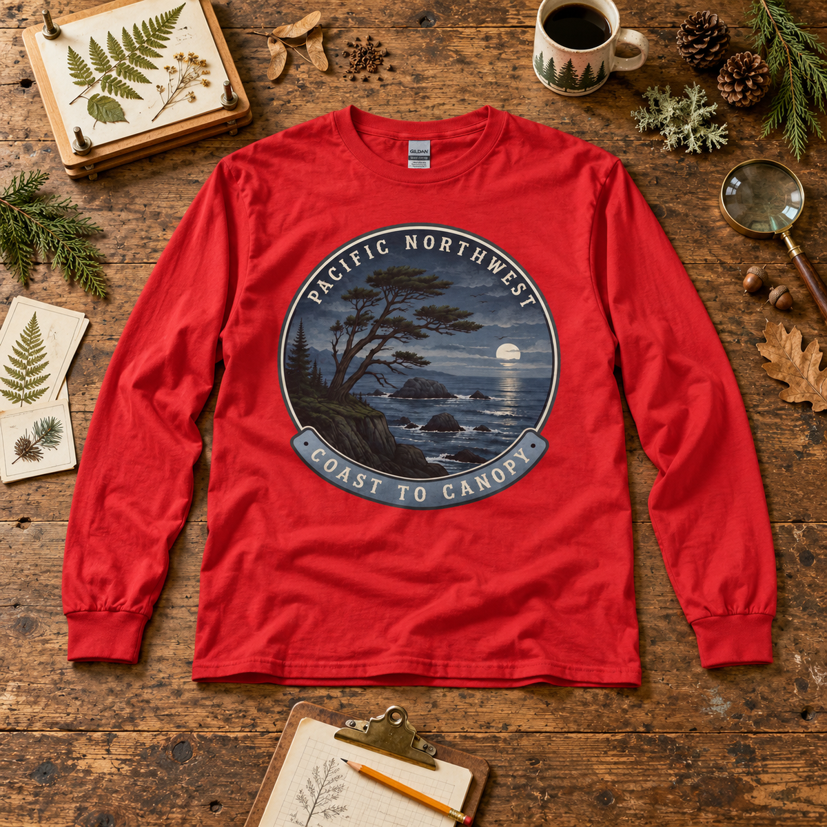 Pacific Northwest Coast to Canopy Long Sleeve T-Shirt