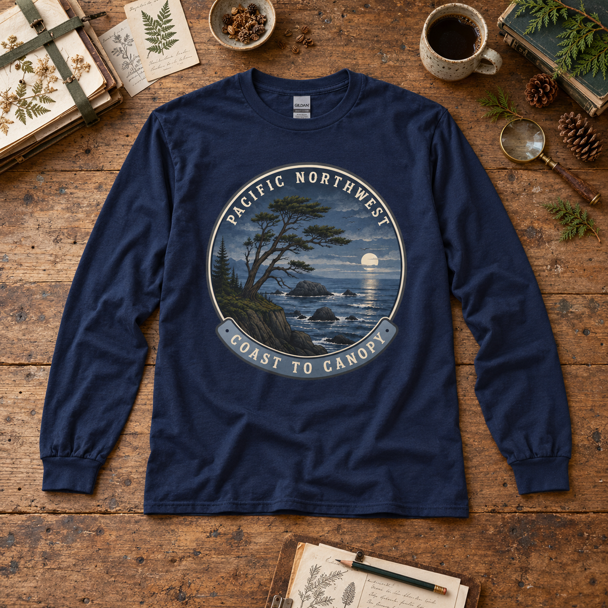 Pacific Northwest Coast to Canopy Long Sleeve T-Shirt
