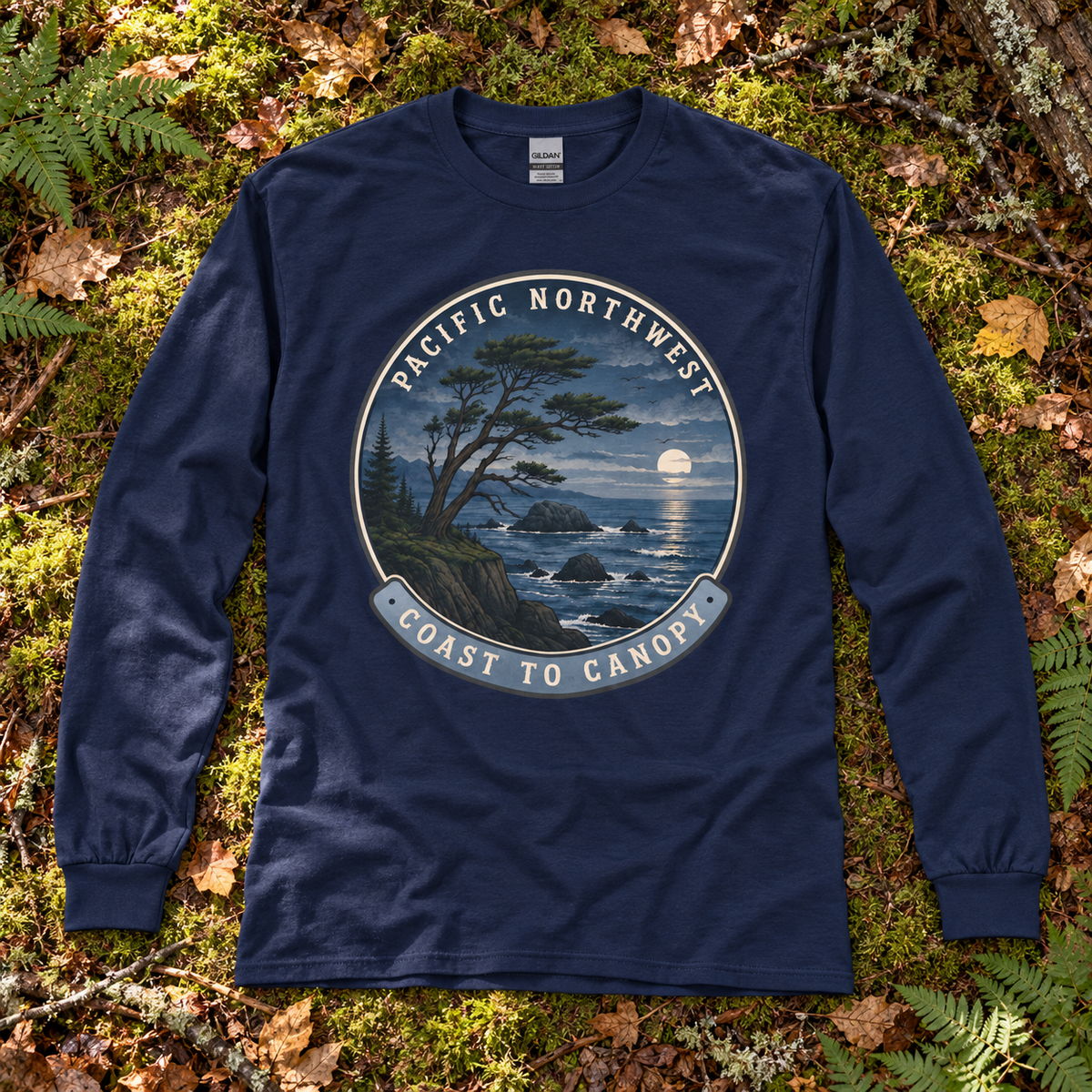 Pacific Northwest Coast to Canopy Long Sleeve T-Shirt