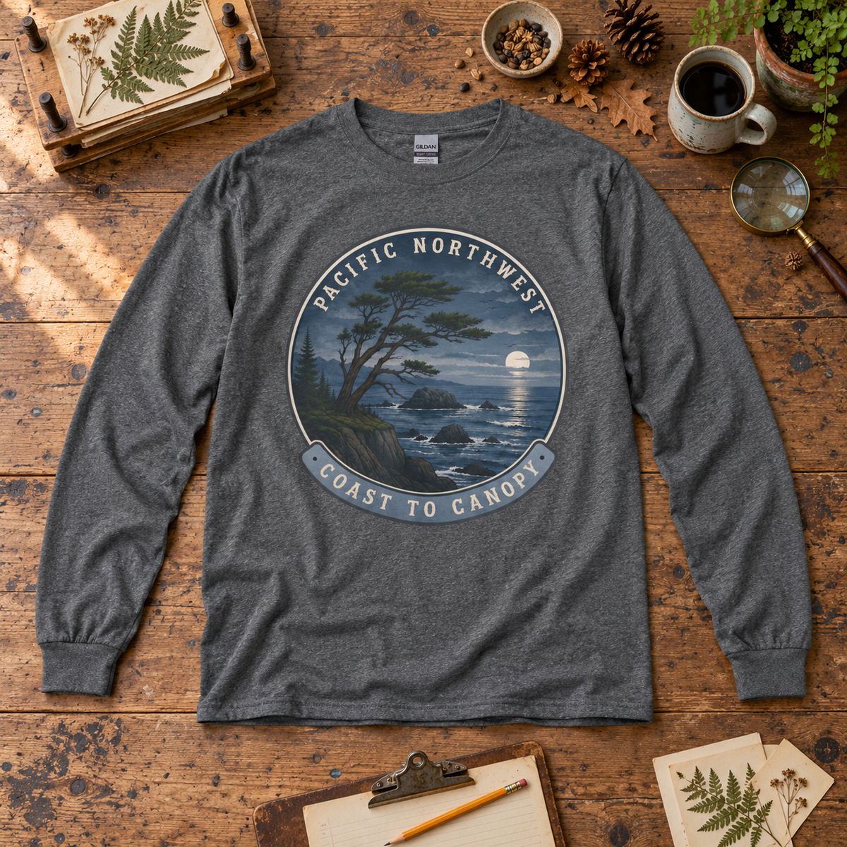 Pacific Northwest Coast to Canopy Long Sleeve T-Shirt