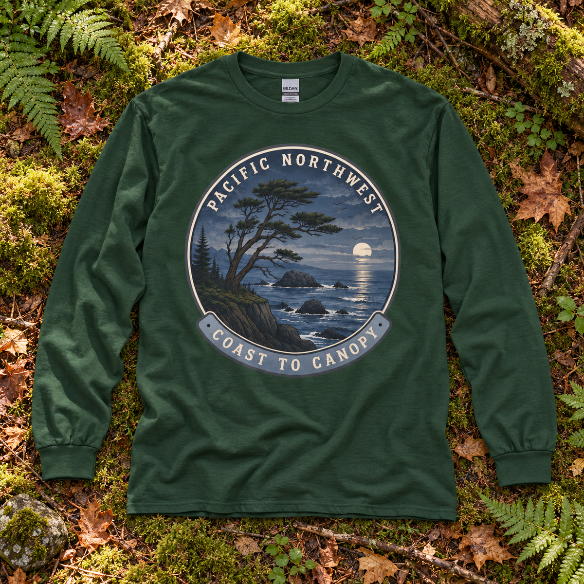 Pacific Northwest Coast to Canopy Long Sleeve T-Shirt