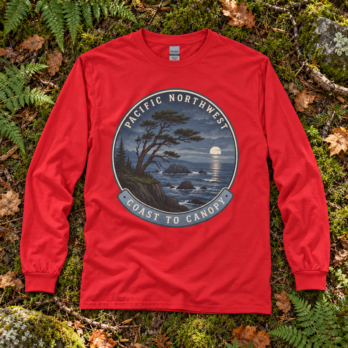 Pacific Northwest Coast to Canopy Long Sleeve T-Shirt