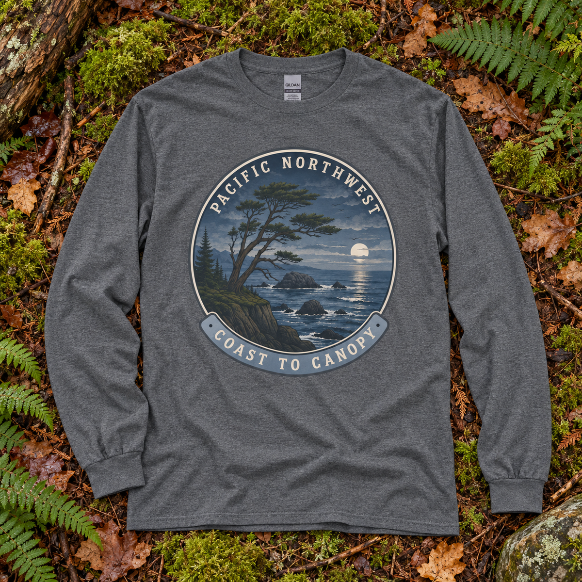 Pacific Northwest Coast to Canopy Long Sleeve T-Shirt