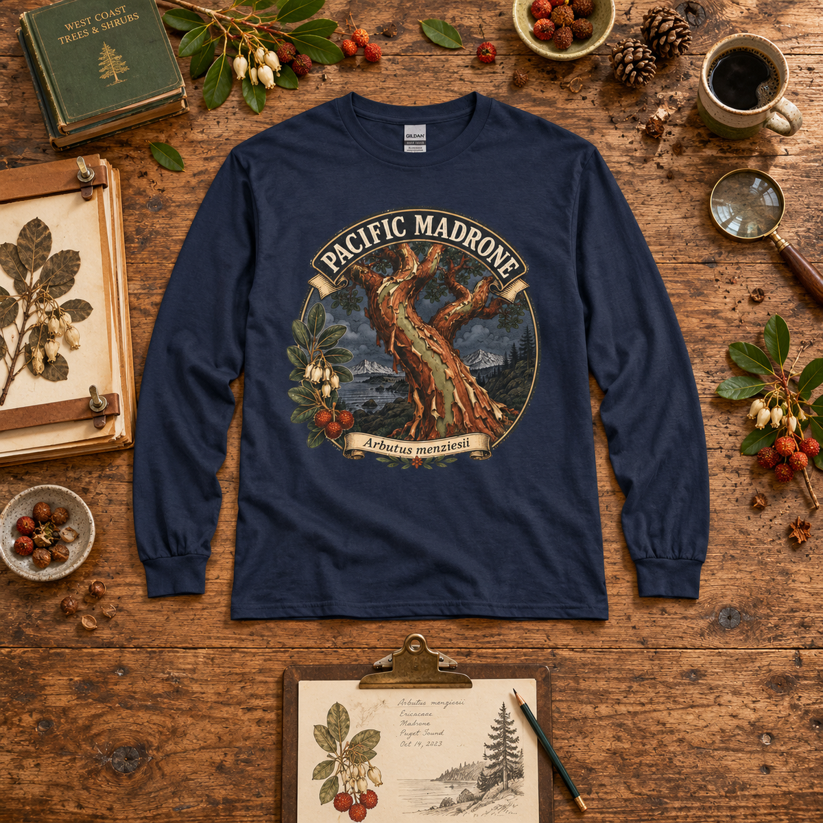 Pacific Madrone, Arbutus menziesii Long Sleeve T-Shirt