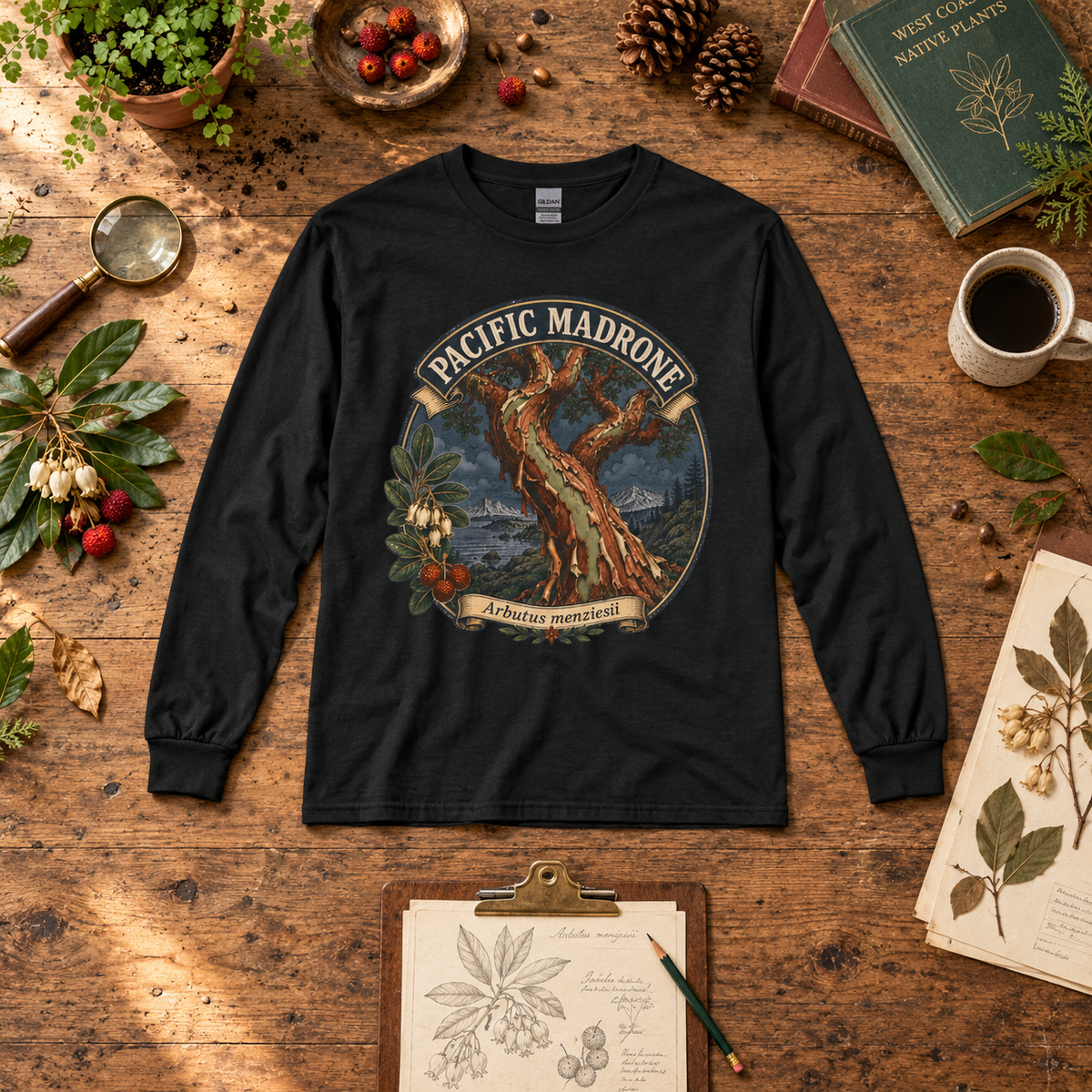 Pacific Madrone, Arbutus menziesii Long Sleeve T-Shirt