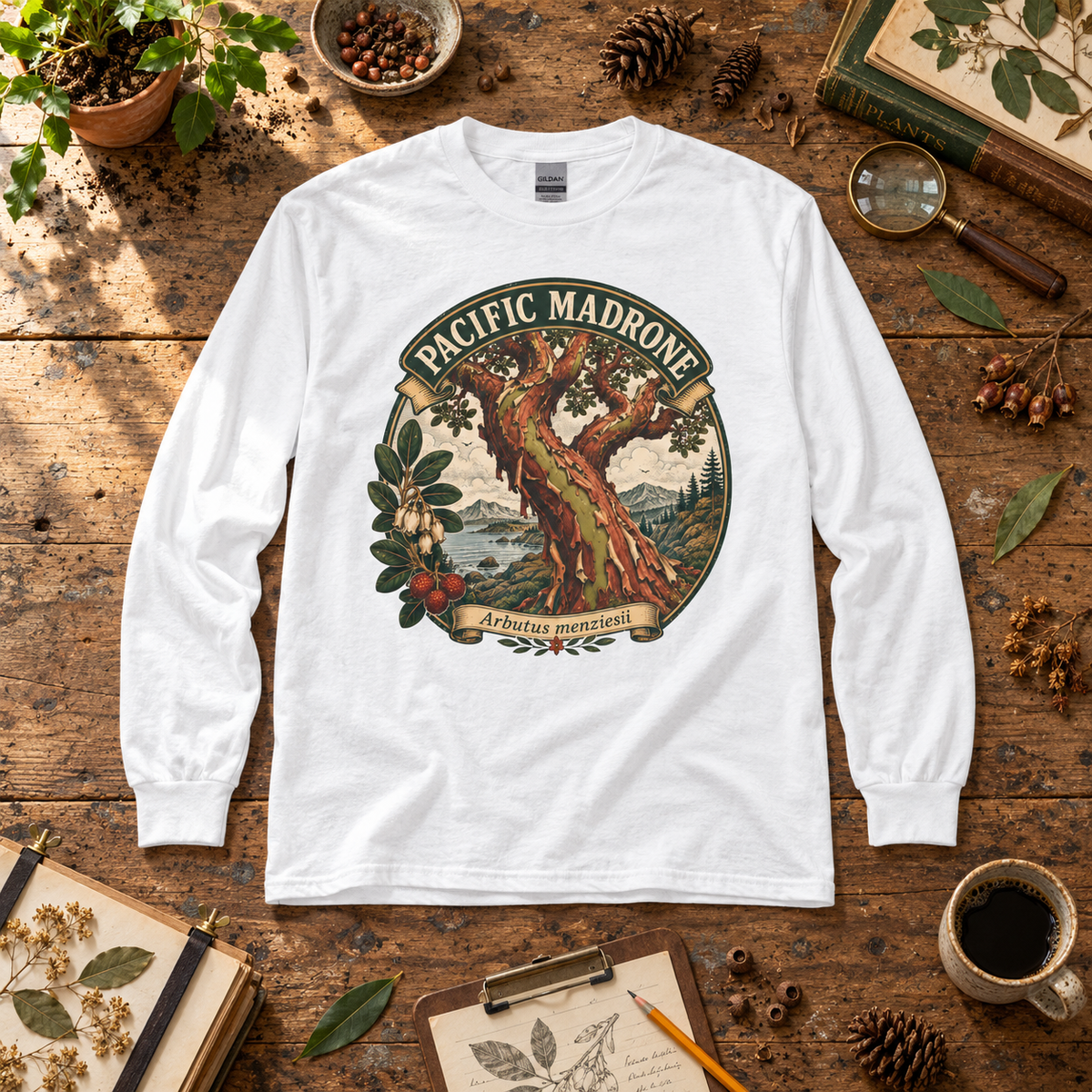 Pacific Madrone, Arbutus menziesii Long Sleeve T-Shirt