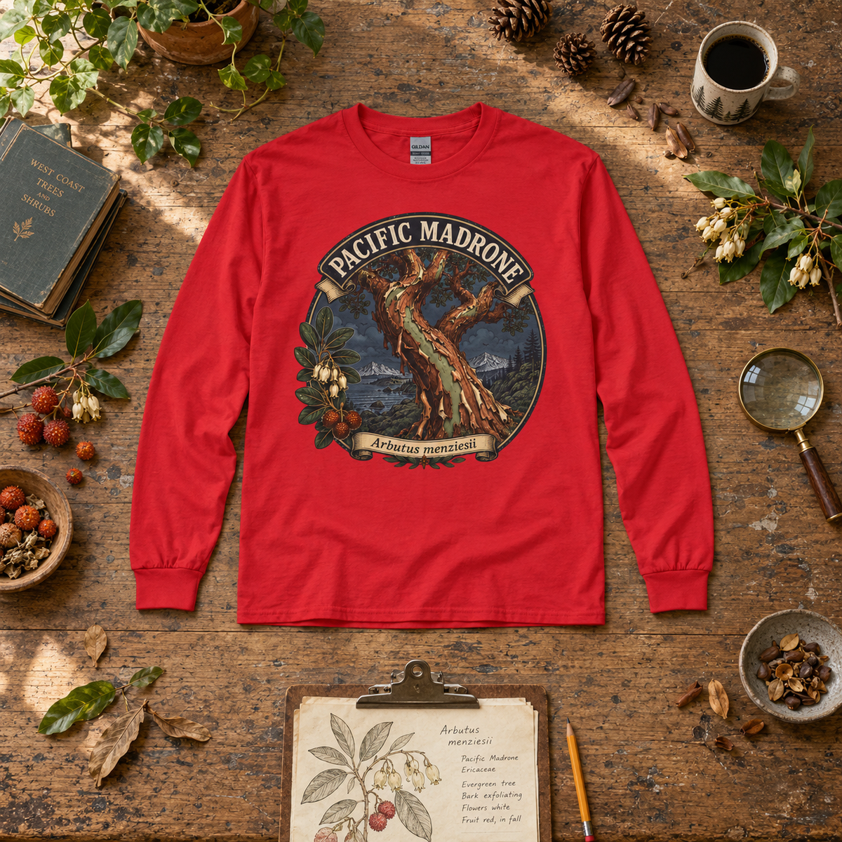 Pacific Madrone, Arbutus menziesii Long Sleeve T-Shirt