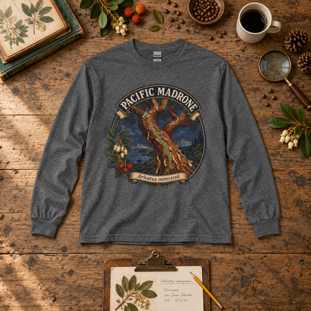Pacific Madrone, Arbutus menziesii Long Sleeve T-Shirt