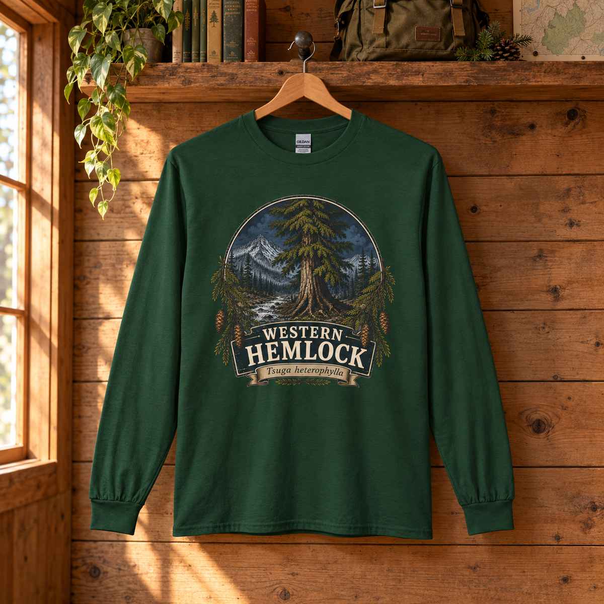 Western Hemlock Tsuga heterophylla Long Sleeve T-Shirt