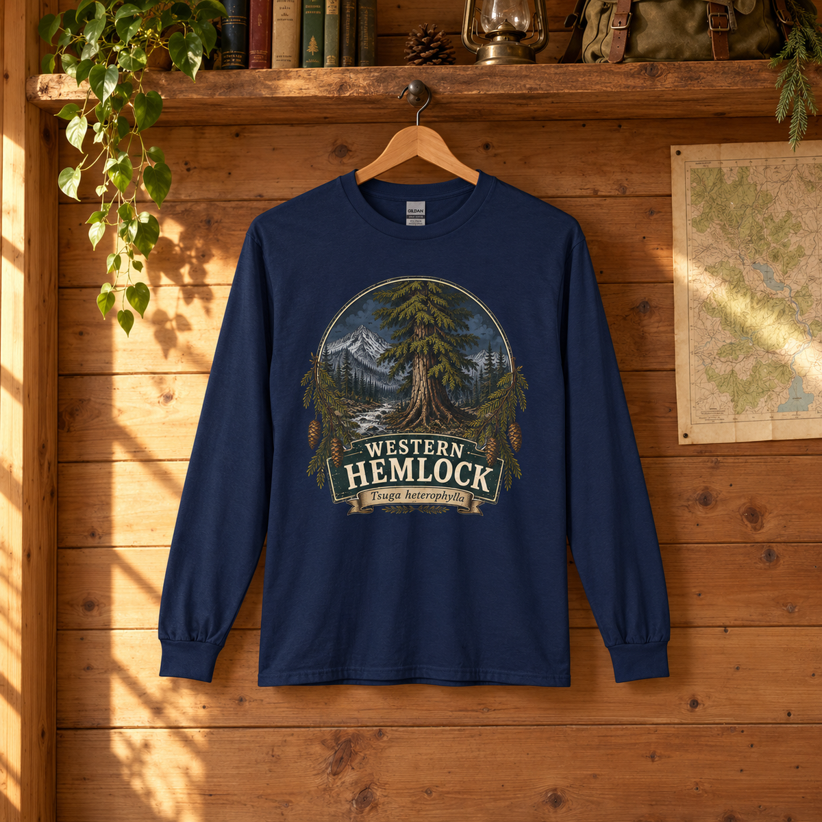 Western Hemlock Tsuga heterophylla Long Sleeve T-Shirt
