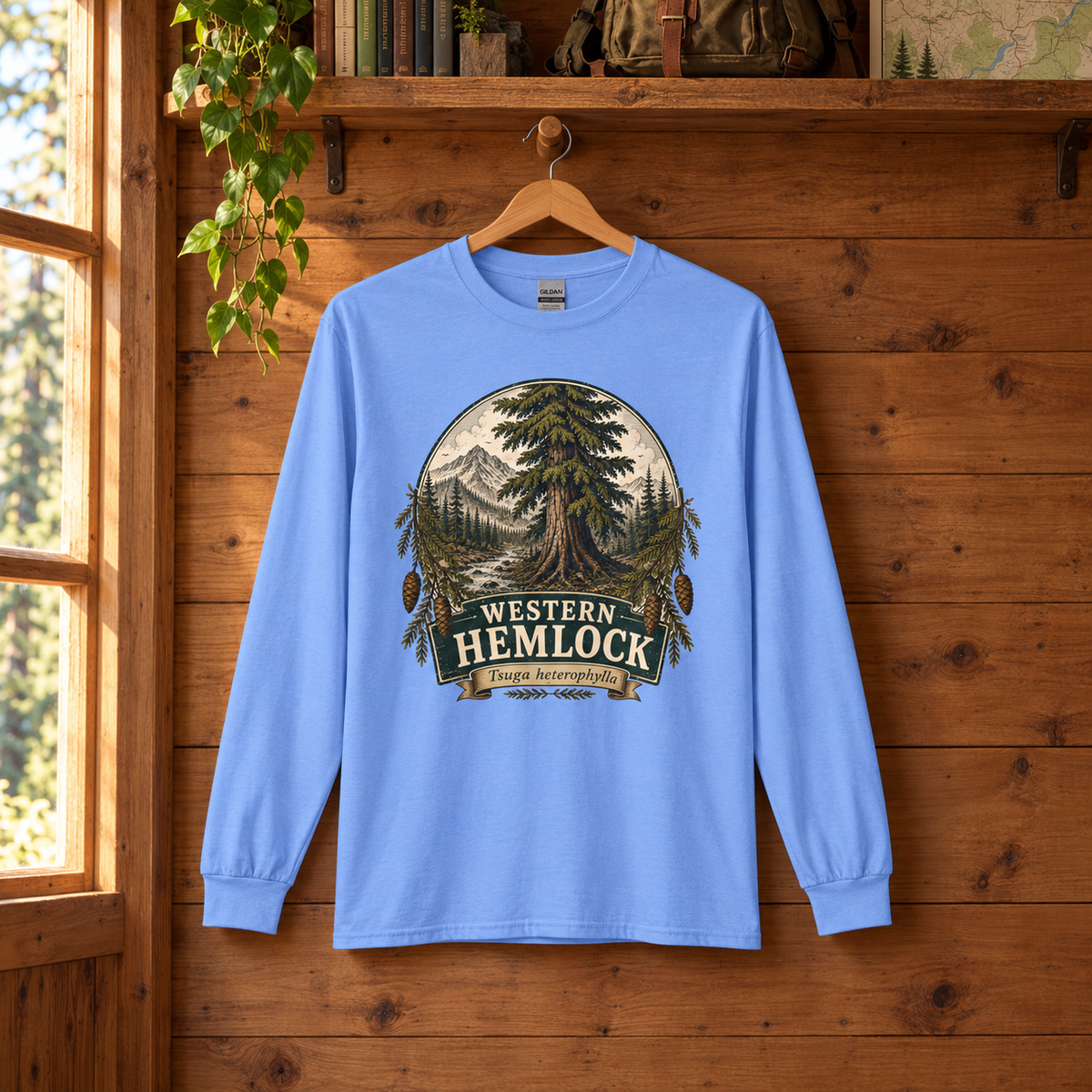 Western Hemlock Tsuga heterophylla Long Sleeve T-Shirt