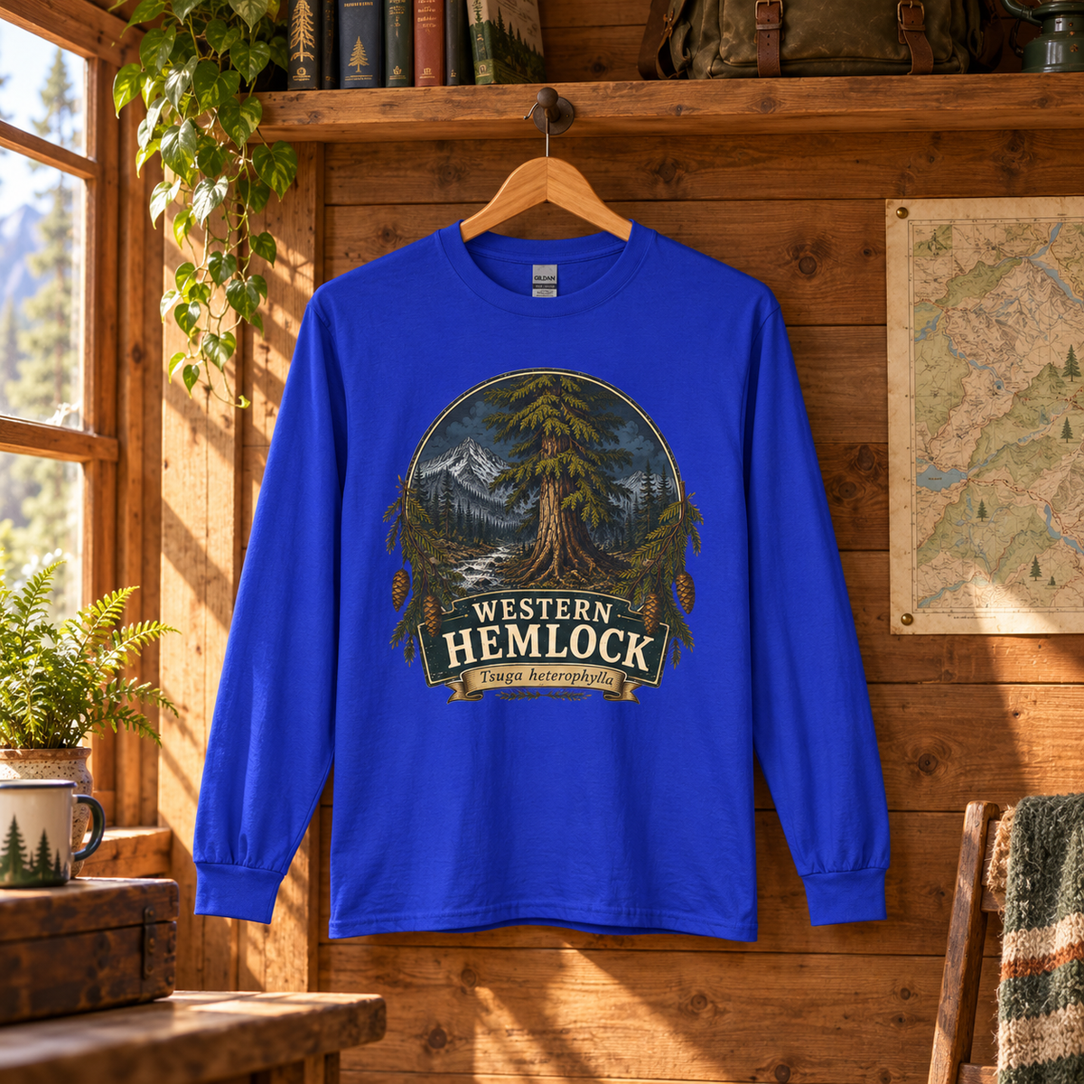 Western Hemlock Tsuga heterophylla Long Sleeve T-Shirt