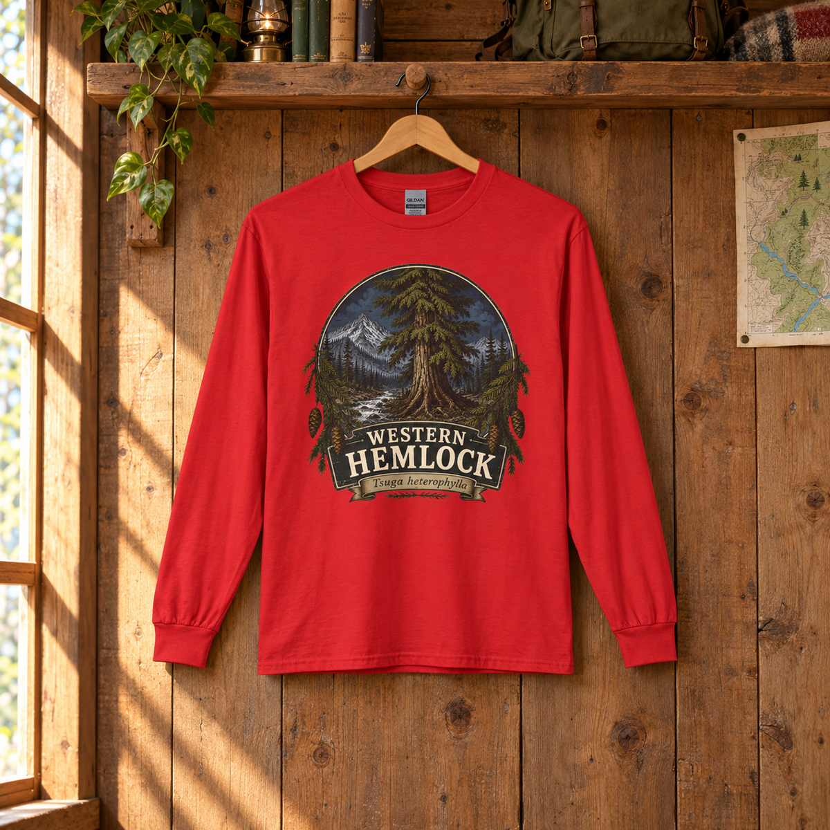 Western Hemlock Tsuga heterophylla Long Sleeve T-Shirt