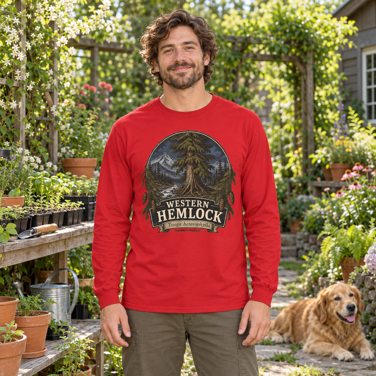 Western Hemlock Tsuga heterophylla Long Sleeve T-Shirt