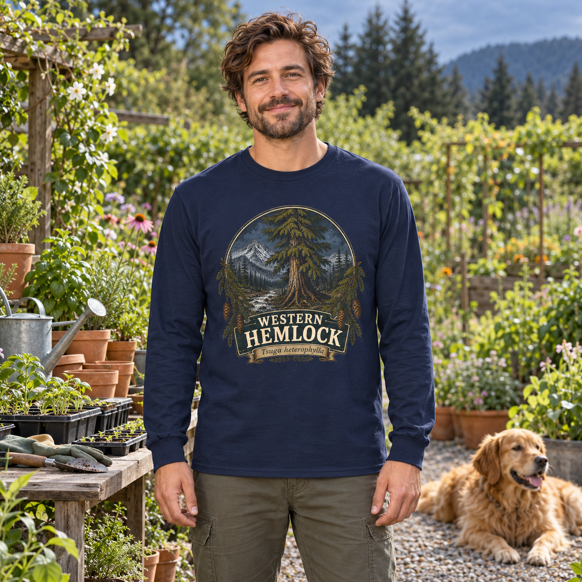 Western Hemlock Tsuga heterophylla Long Sleeve T-Shirt