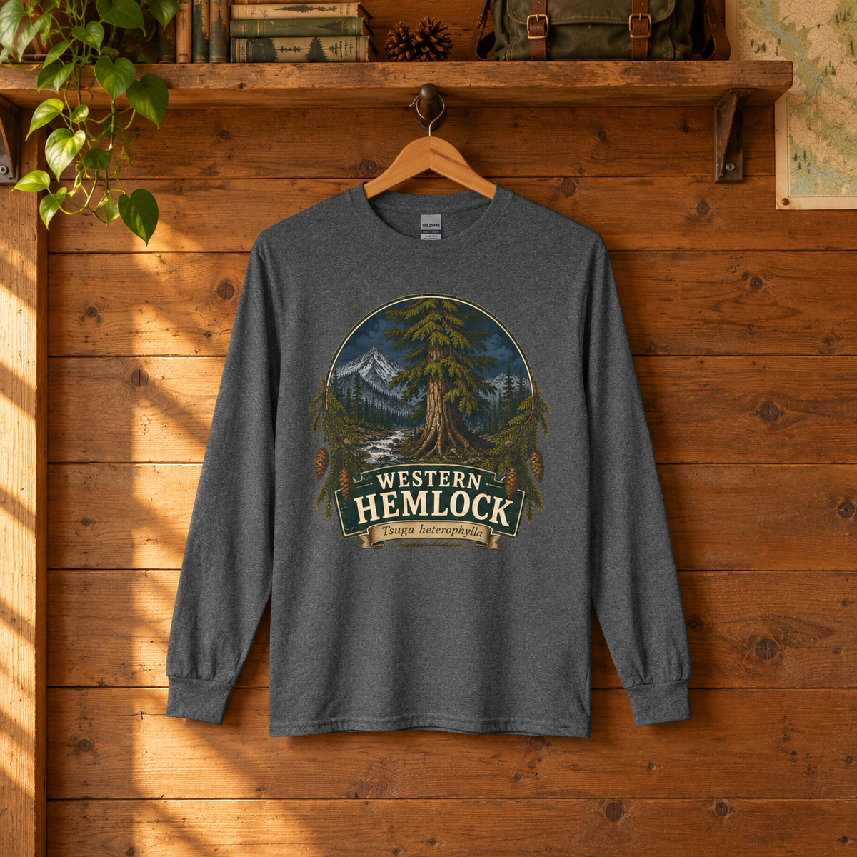 Western Hemlock Tsuga heterophylla Long Sleeve T-Shirt