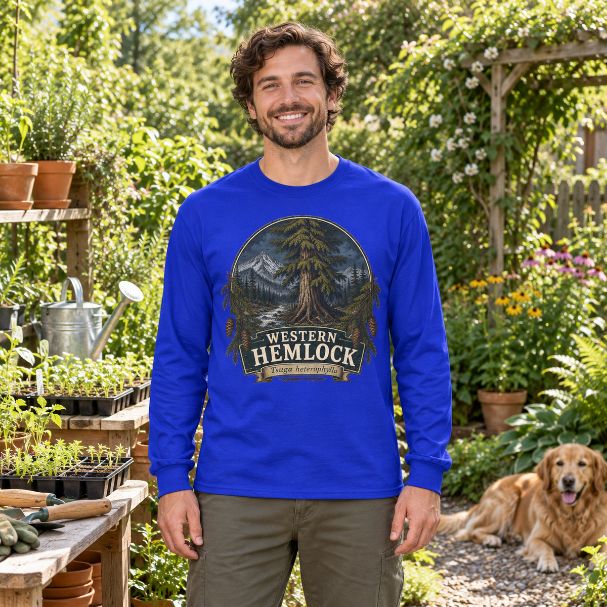 Western Hemlock Tsuga heterophylla Long Sleeve T-Shirt