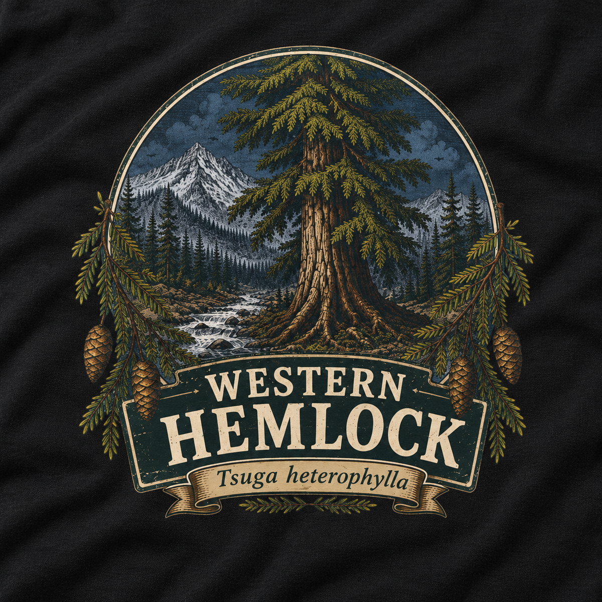 Western Hemlock Tsuga heterophylla Long Sleeve T-Shirt