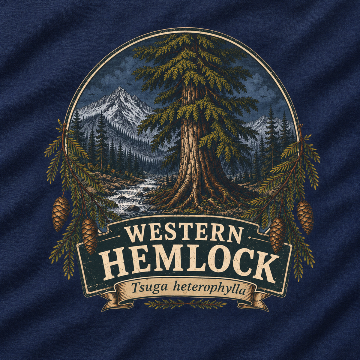 Western Hemlock Tsuga heterophylla Long Sleeve T-Shirt
