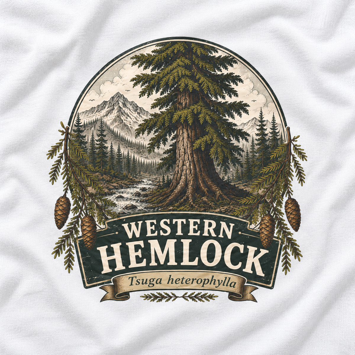 Western Hemlock Tsuga heterophylla Long Sleeve T-Shirt