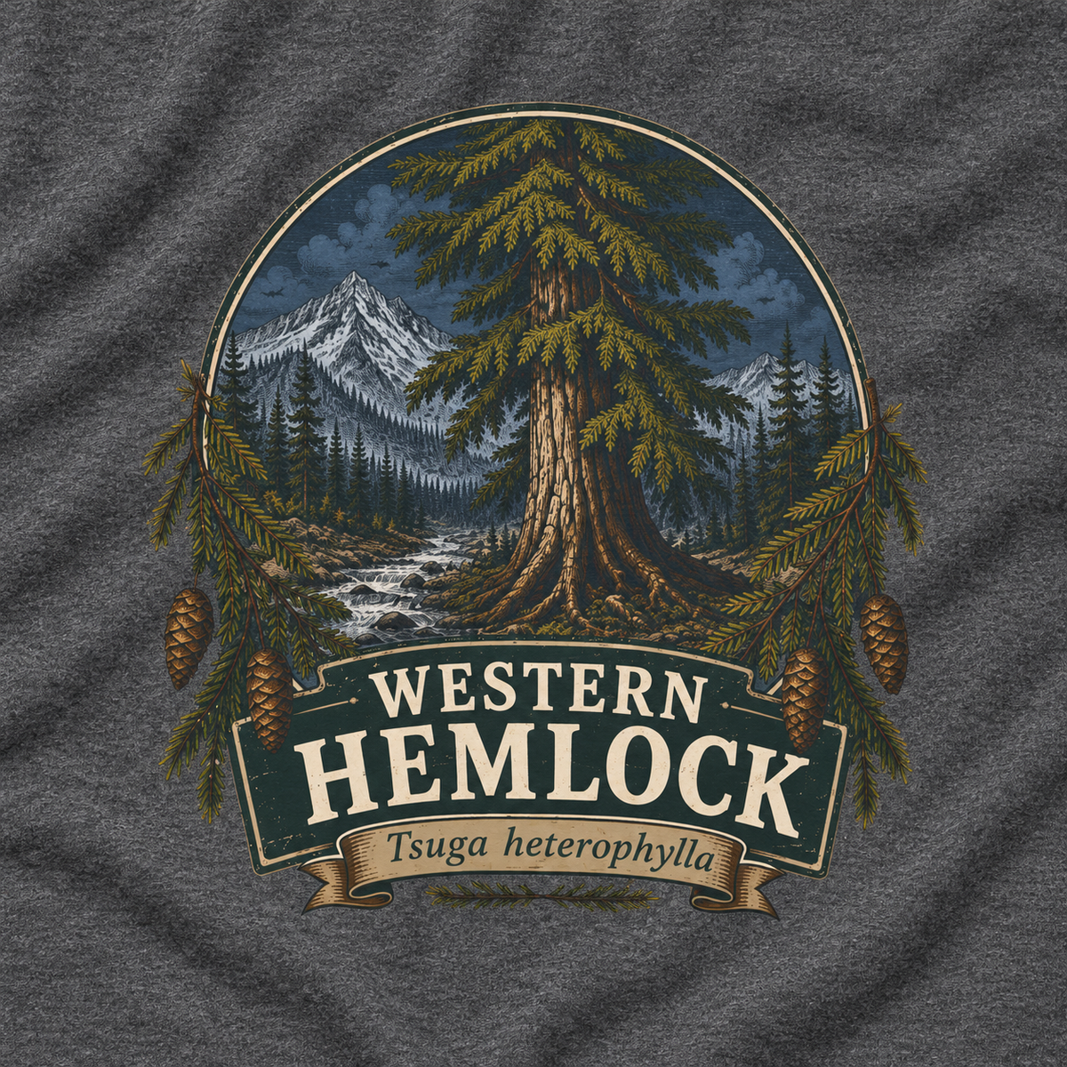 Western Hemlock Tsuga heterophylla Long Sleeve T-Shirt