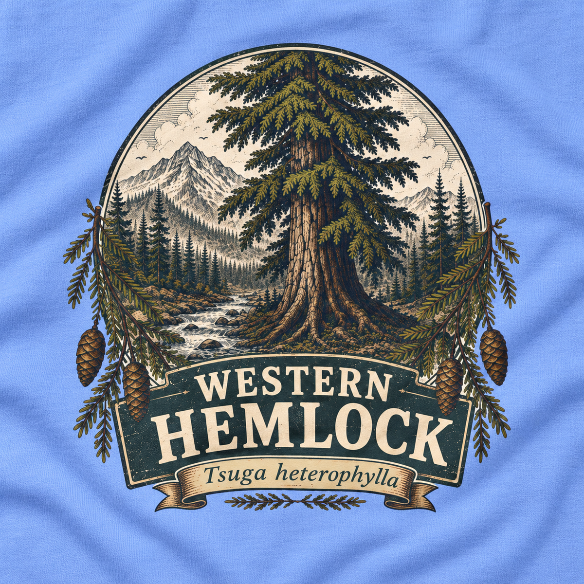 Western Hemlock Tsuga heterophylla Long Sleeve T-Shirt