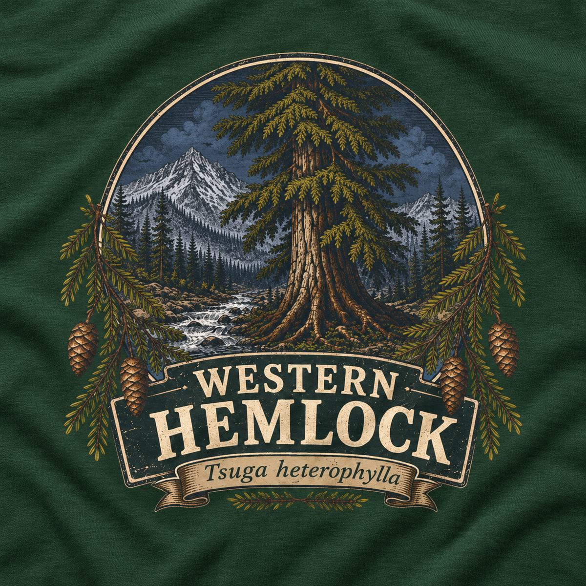 Western Hemlock Tsuga heterophylla Long Sleeve T-Shirt