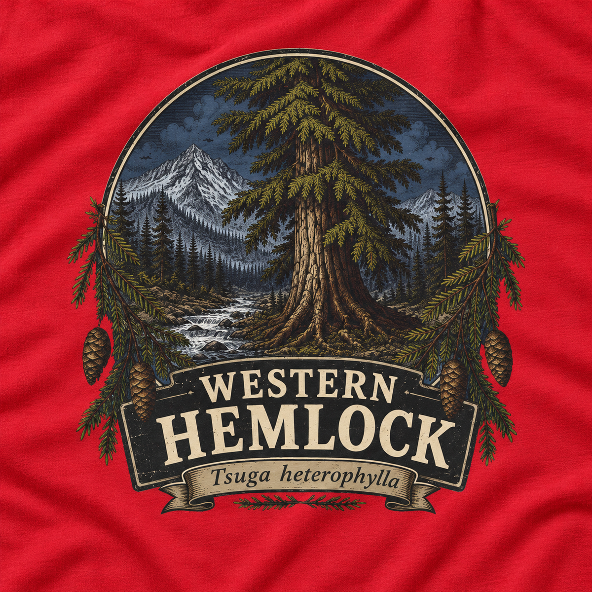Western Hemlock Tsuga heterophylla Long Sleeve T-Shirt