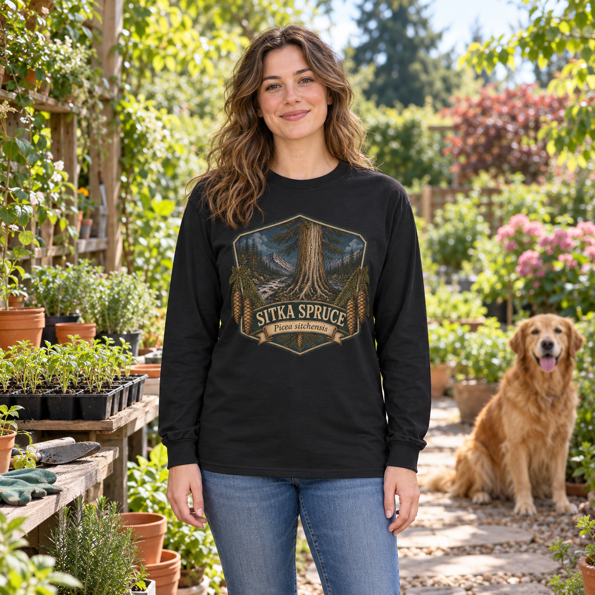 Sitka Spruce, Picea sitchensis Long Sleeve T-Shirt