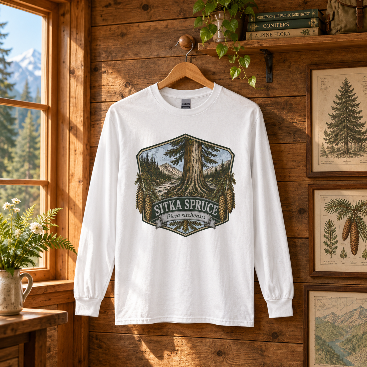 Sitka Spruce, Picea sitchensis Long Sleeve T-Shirt