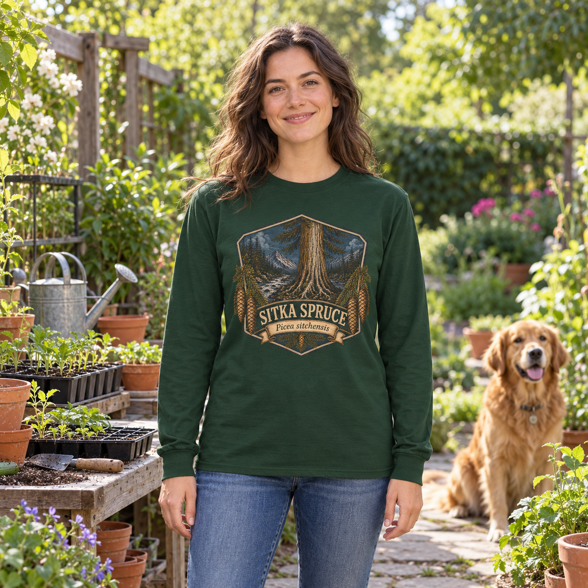 Sitka Spruce, Picea sitchensis Long Sleeve T-Shirt