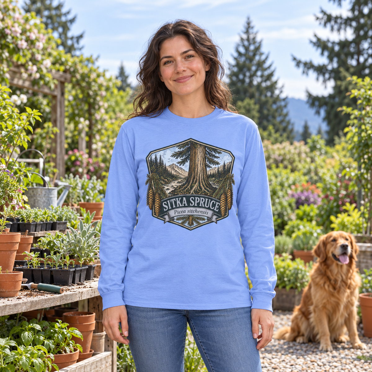 Sitka Spruce, Picea sitchensis Long Sleeve T-Shirt