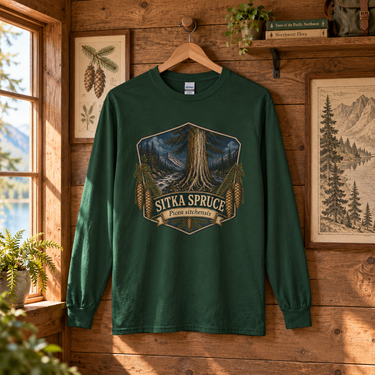 Sitka Spruce, Picea sitchensis Long Sleeve T-Shirt