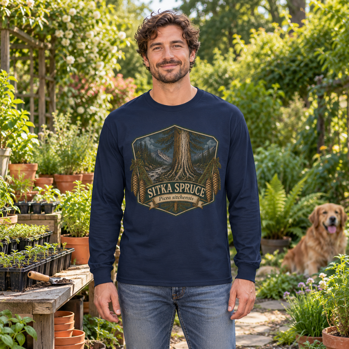 Sitka Spruce, Picea sitchensis Long Sleeve T-Shirt