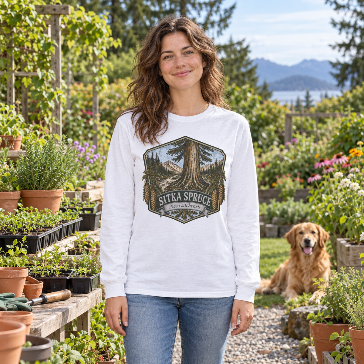 Sitka Spruce, Picea sitchensis Long Sleeve T-Shirt