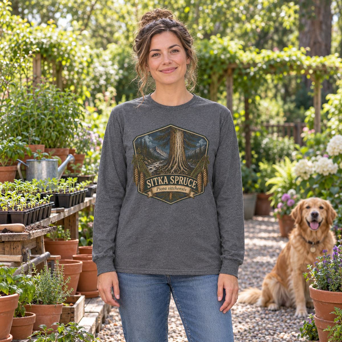 Sitka Spruce, Picea sitchensis Long Sleeve T-Shirt