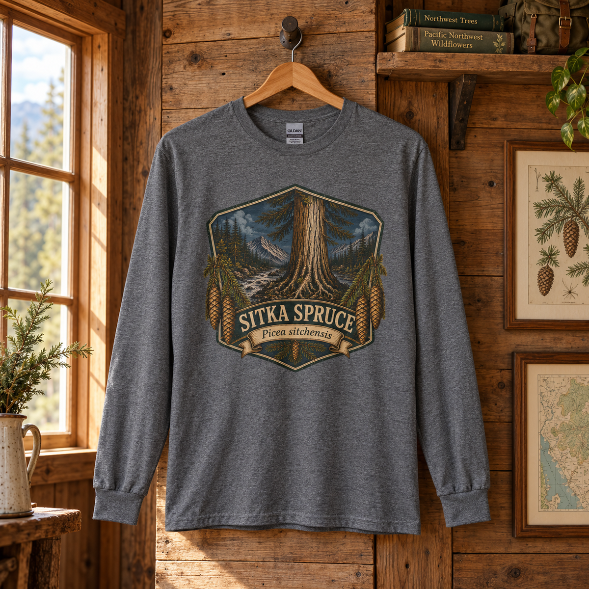 Sitka Spruce, Picea sitchensis Long Sleeve T-Shirt