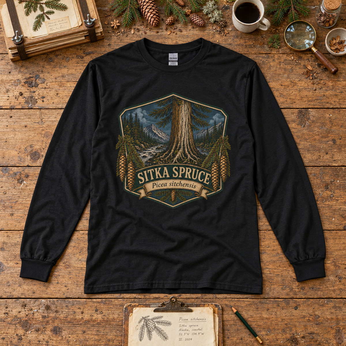Sitka Spruce, Picea sitchensis Long Sleeve T-Shirt