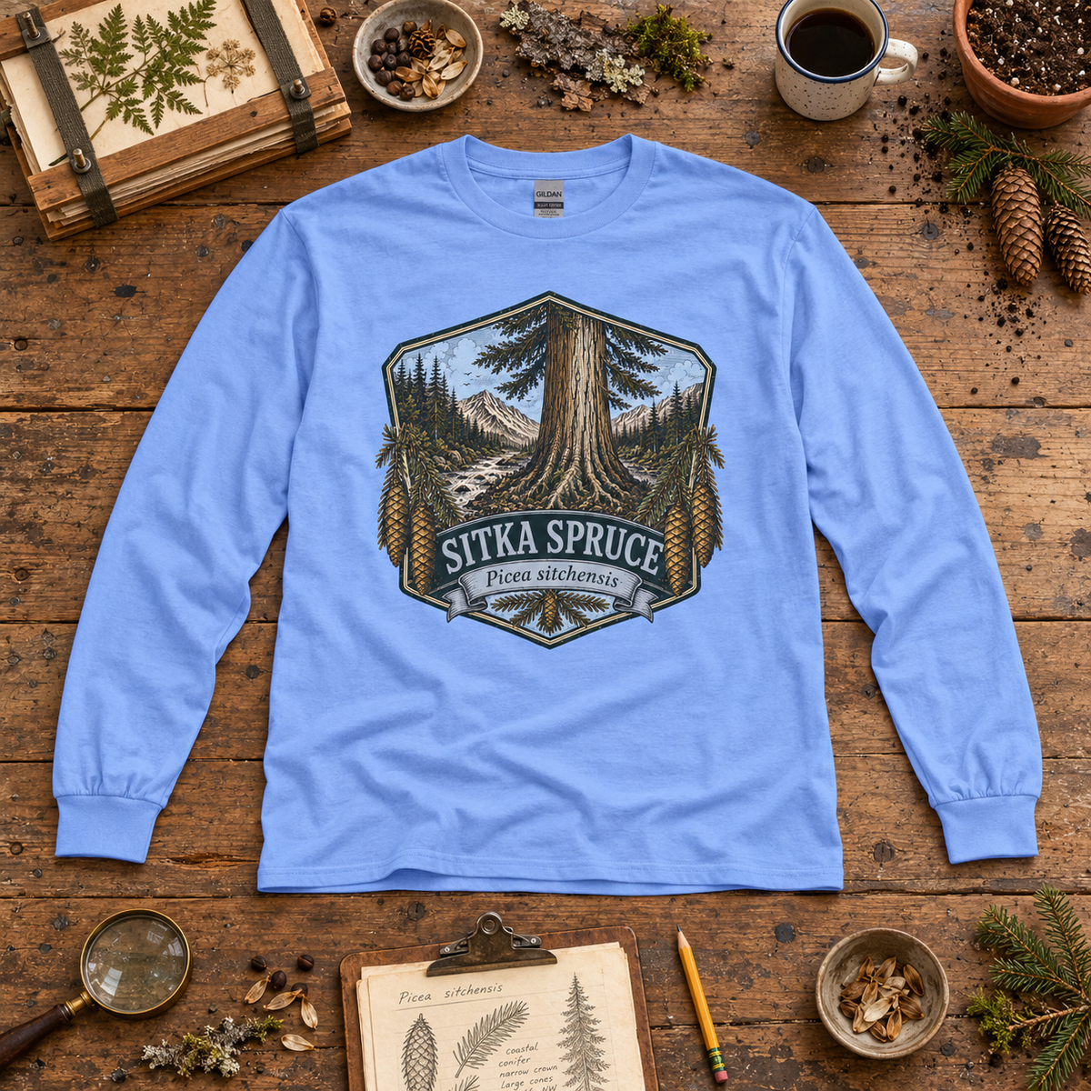 Sitka Spruce, Picea sitchensis Long Sleeve T-Shirt