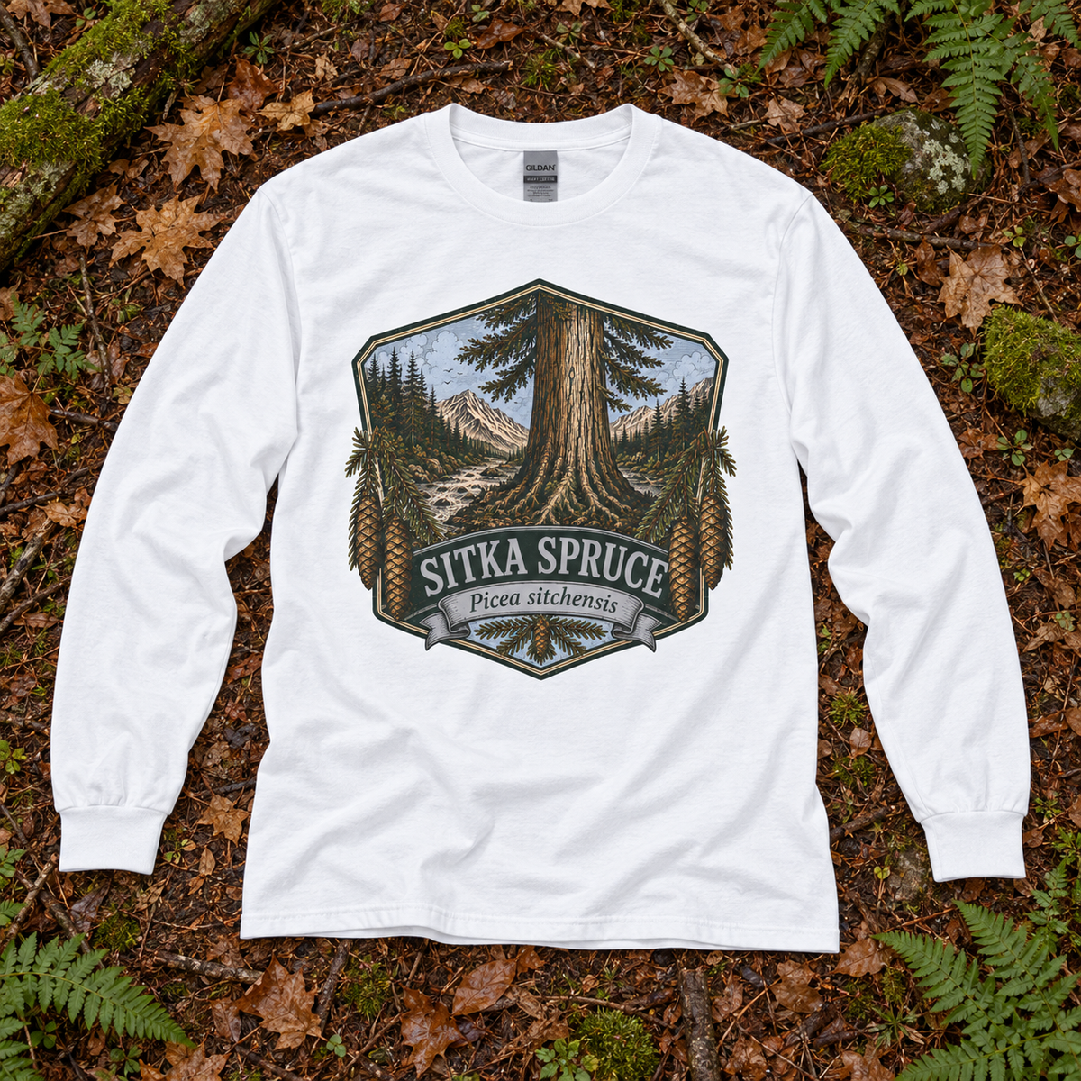 Sitka Spruce, Picea sitchensis Long Sleeve T-Shirt