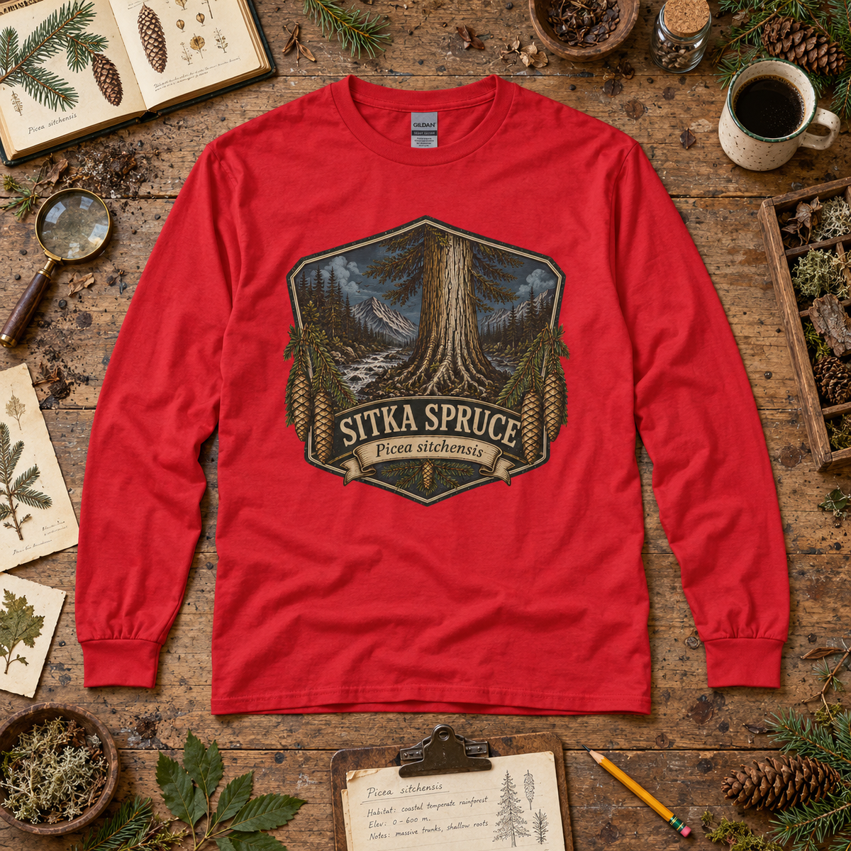 Sitka Spruce, Picea sitchensis Long Sleeve T-Shirt