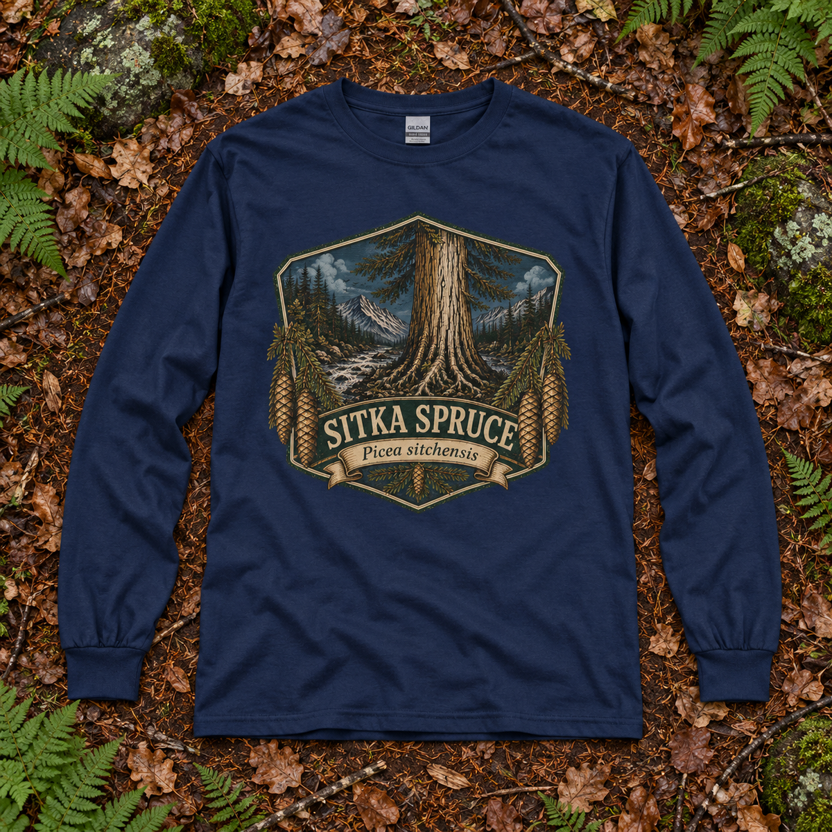 Sitka Spruce, Picea sitchensis Long Sleeve T-Shirt