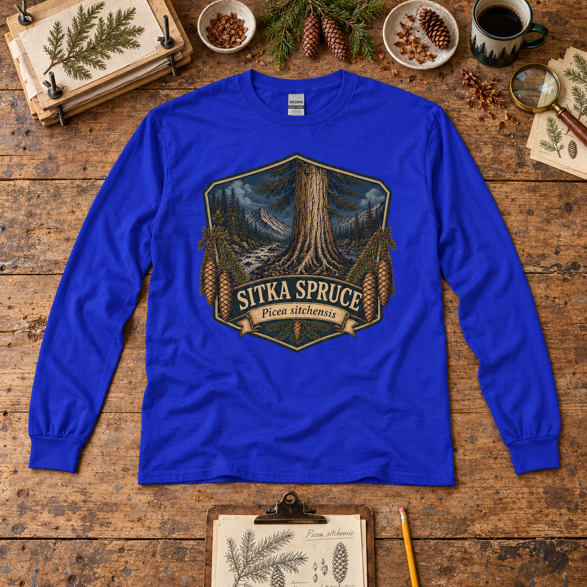 Sitka Spruce, Picea sitchensis Long Sleeve T-Shirt